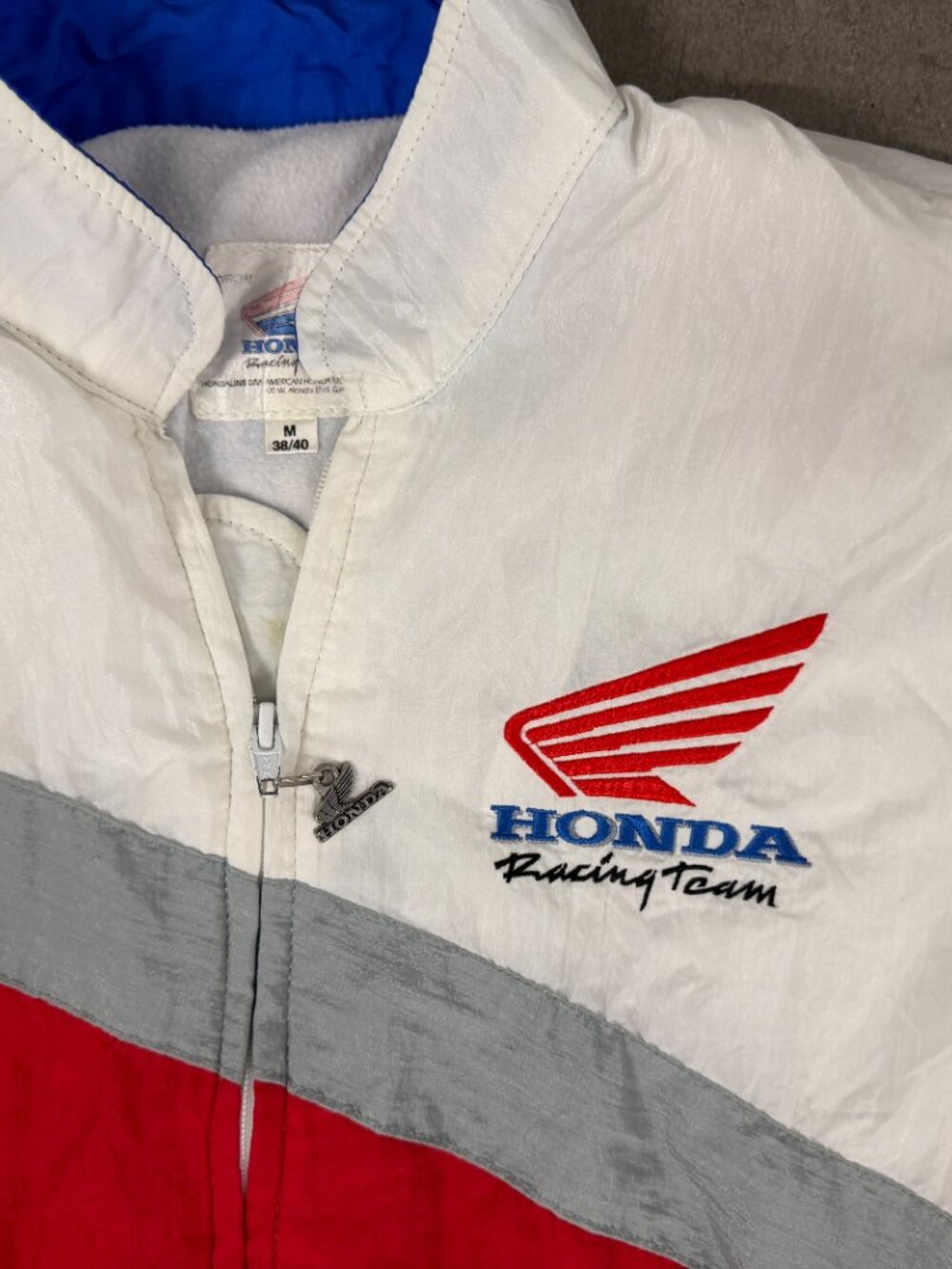 Vintage 80s/90s Honda Racing Team Tricolor Windbreaker Jacket - Picture 2 of 3